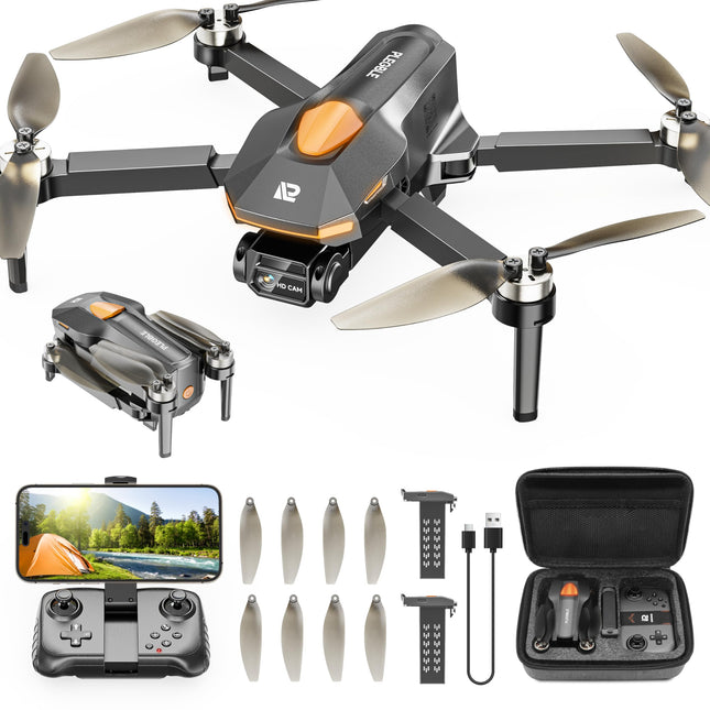 PLEGBLE Drone with Camera for Kids Adults, Brushless Motor Mini Drone FPV RC Quadcopter with WiFi 1080P, Altitude Hold, 3D Flip, Headless Mode, Toys and Gifts for Boys Beginners
