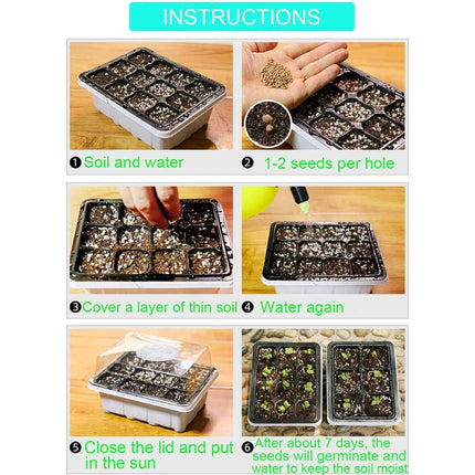 Meanju indoor greenhouse cultivation box, 3 pieces 36 cells mini greenhouses cultivation, cultivation trays cultivation set, cultivation trays seedling with lid, plastic cultivation trays for farm and courtyard