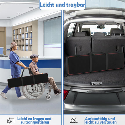 UISEBRT 2 x Wheelchair Ramp for Wheelchair Telescopic Wheelchair Ramp Aluminum Access Ramp Adjustable Telescopic Ramp Loading Capacity for Stairs up to 300 kg (75.5-122 cm)