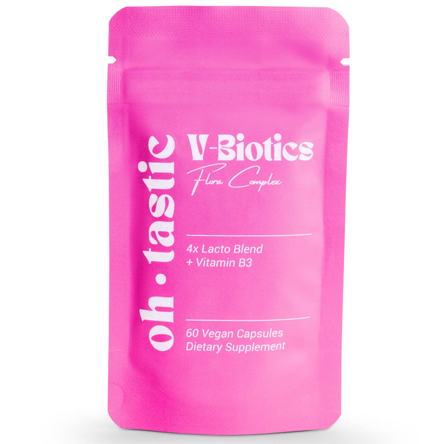 V-Biotics Vaginal Probiotics - Lactic Acid Bacteria &amp; Vitamin B3 for Vagina *, Rebuild Vaginal Flora, Lactic Acid Treatment for Bacterial Vaginosis &amp; Vaginal Yeast Infection - 1 Billion CFU/g (60 Capsules) - ohtastic