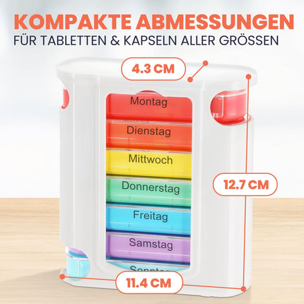 MC-Trend 7-day pill box with 4 compartments per day – large pill box &amp; weekly dispenser – medication box in selectable quantity: 1, 2, 6, 12, 24 or 48 pieces
