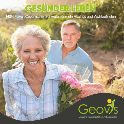 Geovis MSM Powder 500g - organic sulfur - high-dose 99.9% pure methylsulfonylmethane - VEGAN - dietary supplement