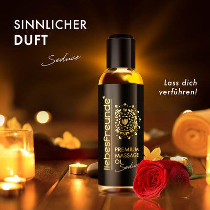 liebesfreunde® Massage Oil PREMIUM for pleasurable massages - Erotic Massage Oil, 150 ml