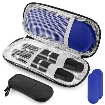 MXTIMWAN Insulin Pen Cooler Bag, Diabetic Medication Bag, Insulated Medication Bag Airplane, Cooler Diabetes Medication with 2 Ice Packs for Diabetic Supplies