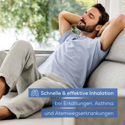 Beurer IH 60 Inhaler, quiet and portable inhaler with rechargeable battery, inhalation device for use in cases of colds, asthma and other respiratory diseases, blue