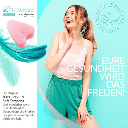 JOYDIVISION Soft Tampons Regular I 50 Count I Stringless Tampons for Sports, Swimming &amp; Spa I Menstrual Sponges Ultra Soft I Easy Insertion &amp; Removal I Soft Tampon Without String