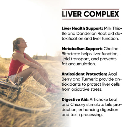 High-potency liver care and detox capsules | Milk thistle, artichoke, dandelion, and choline | Essential natural ingredients for healthy liver function | 120 vegan capsules
