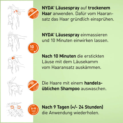 NYDA Lice Spray: Reimbursable treatment for head lice for children and adults, 50 ml