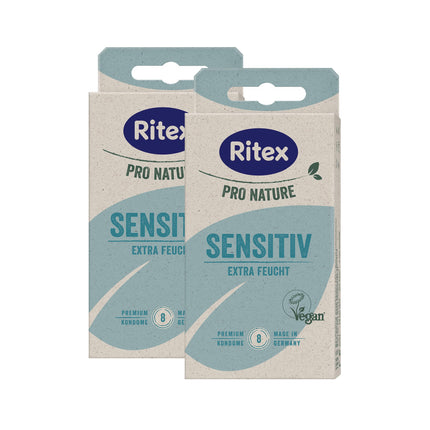 Ritex Pro Nature Sensitive Condoms – naturally extra moist – sustainably fair Made in Germany, 16 pieces