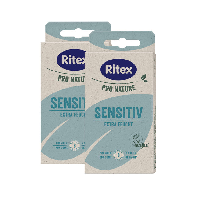 Ritex Pro Nature Sensitive Condoms – naturally extra moist – sustainably fair Made in Germany, 16 pieces