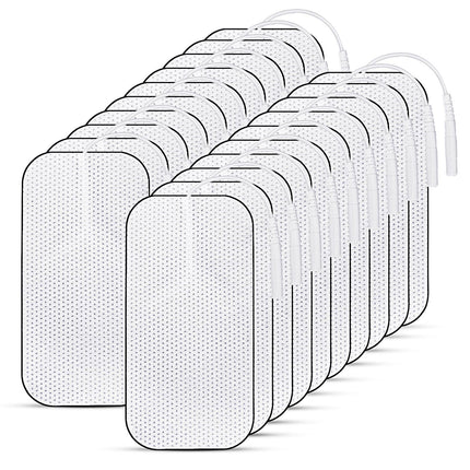 Tens Electrode Pads, 20 pieces self-adhesive electrodes Tens device, 40 x 80 mm Tens electrodes reusable for the relief of muscle, back and joint pain Compatible with most TENS