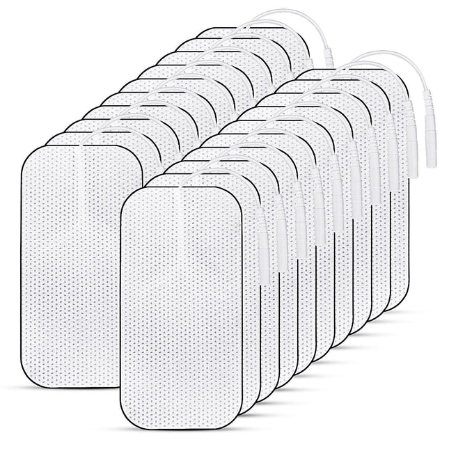 Tens Electrode Pads, 20 pieces self-adhesive electrodes Tens device, 40 x 80 mm Tens electrodes reusable for the relief of muscle, back and joint pain Compatible with most TENS