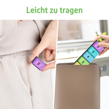 Opret Pill Box 7 Days German - Pill Box Rainbow Pill Box, Pill Box Tablet Organizer Weekly Box Medicine Box