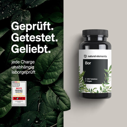 Pure Boron – high-dose 3 mg boron per tablet – 365 tablets – vegan, natural, laboratory-tested &amp; produced in Germany