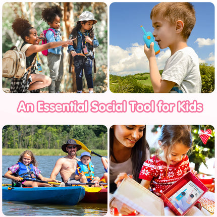Selvim Walkie Talkies for Kids [Multiple KM Range &amp; 8 Channels], Walkie Talkie with LCD Screen, Rechargeable Toy for Indoor Outdoor Activities, Gifts for 3-8 Year Old Boys Girls