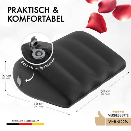 liebesfreunde Sex Lumbar Pillow for More Fun - Inflatable Pillow for Sex Positions - Sex Toy for Couples, Black