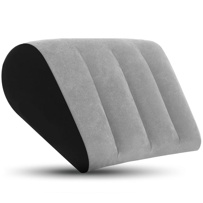 Prosixtoy Portable Wedge Pillow Inflatable Pillow - Body Positioner Bed Wedges, Lightweight Wedge Pillow Lumbar Pillow for Sleeping, Leg Raiser, Bed, Travel, Camping Backrest Reading Pillow (Gray)