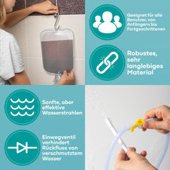 Medi Grade Enema Kit for Intimate Cleansing at Home - 2L Capacity - Enema Kit with Reusable Accessory, Instructions, Portable Bag and More - 100% Transparent