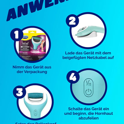 Scholl Velvet Smooth Electric Callus Remover Pro – For callus removal on wet and dry feet – Rechargeable – 1 device + charging station (1 pack)