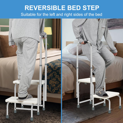 REAQER Bathtub Step with Grab Bar for Seniors… White