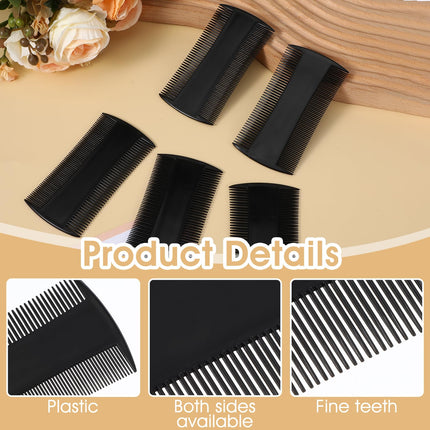 10 pieces lice combs double-sided nit comb black dandruff comb lice comb for men beard comb fine men antistatic beard brush birth comb with fine and coarse teeth beard care