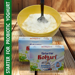 Bolgari probiotic yogurt ferment. Yogurt powder for homemade yogurt. Yogurt cultures Lactobacillus bulgaricus &amp; Lactobacillus rhamnosus. 7 sachets of natural yogurt. Starter culture for yogurt makers (1)