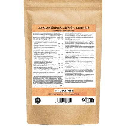 Sunflower Lecithin Granules | Made in Germany | Vegan | GMO-free | Allergen-free (250g)