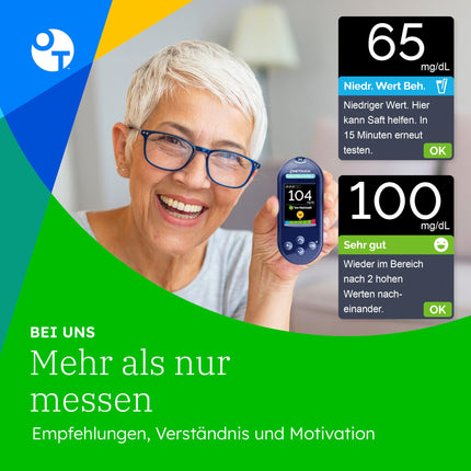 OneTouch Ultra Plus Reflect blood glucose monitoring system for diabetes (sugar disease), including 1 blood glucose meter (mg/dl), 40 test strips, 1 lancing device, 40 lancets, 1 carrying case, 2 batteries
