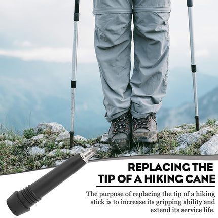 KHDULQ 4 pieces hiking pole tip rubber buffer, Nordic walking poles rubber buffer walking stick carbon mountaineering pole tip tip replacement pole tip, for hiking walking trekking asphalt gravel mountains