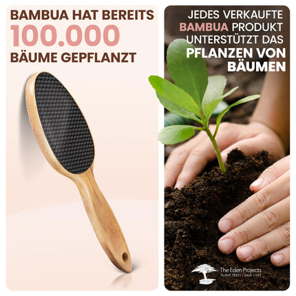 BAMBUA Callus Remover - (100% plastic-free) Highly effective callus file with nano glass - For foot care for beautiful feet - Callus rasp - Premium callus planer for removing calluses on the feet