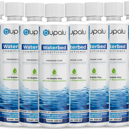 blupalu Waterbed Conditioner Premium Care – 8x 250ml – Waterbed conditioner against odors &amp; algae, care for all water mattresses &amp; systems from all well-known manufacturers