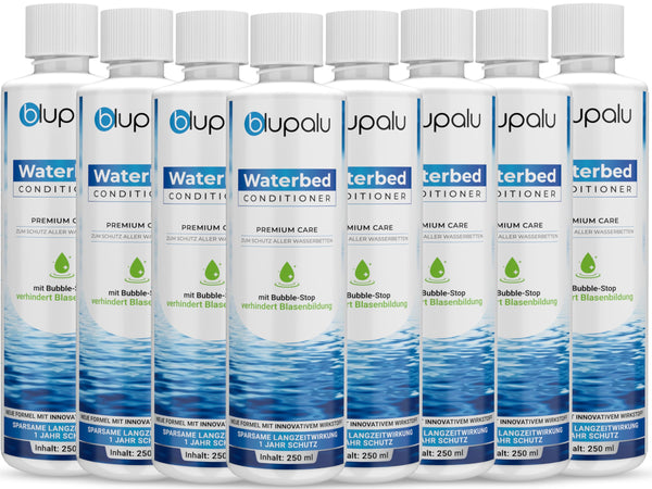 blupalu Waterbed Conditioner Premium Care – 8x 250ml – Waterbed conditioner against odors &amp; algae, care for all water mattresses &amp; systems from all well-known manufacturers