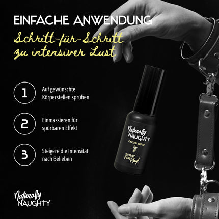 Naturally Naughty Ginger Spray: Warming, stimulating effect for intense orgasms, natural ingredients, with ginger and blackberry extract, 30 ml