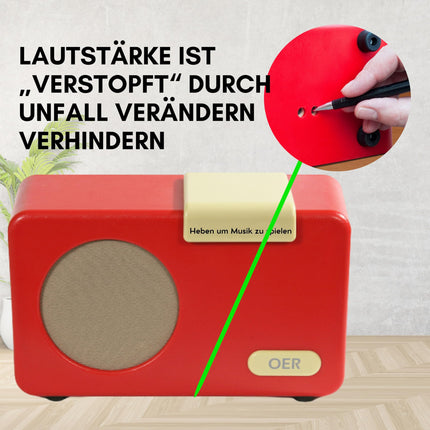 OER Music Player, Music Box for Dementia Patients, Senior Radio with Easy Operation, Especially for Seniors with Alzheimer's, Gift for People with Dementia, Dementia Aid (Red)