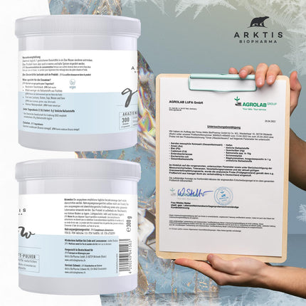Arktis BioPharma Acacia Fiber Grow 300g in pharmacy quality - High-dose, vegan and laboratory-tested soluble fiber powder - Fiber supplement to support the intestinal flora