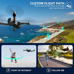 T18S GPS Drone with 4K Camera for Adults, TEEROK 5G Transmission FPV Drone 500m RC Quadcopter with Automatic Return, Follow Me, Brushless Motor, Gesture Control, 2 Batteries
