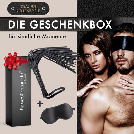Liebesfreunde® Sex Whip – Flogger BDSM Toy, hard and soft applicable, including blindfold