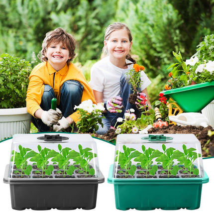 Indoor greenhouse cultivation box, 3 pieces 36 cells mini greenhouse cultivation, cultivation trays seedling, seedling starter trays greenhouse cultivation tray with lid and ventilation for seedling plant