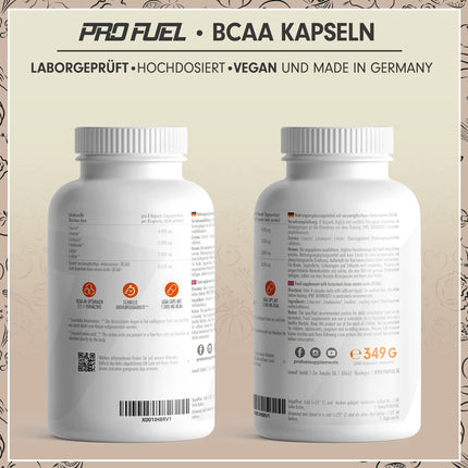 BCAA 1000 Giga Capsules - high dose with 8000mg BCAA - 300x BCAA capsules with 1000mg BCAA each in an optimal 2:1:1 ratio - essential amino acids leucine, isoleucine &amp; valine - laboratory tested, 100% vegan