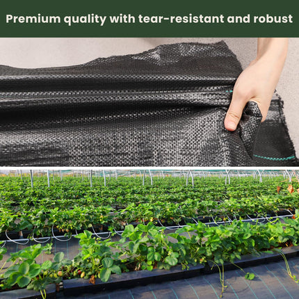 OUNUO 3mx10m Weed Control Fabric Garden Fleece 90g/m², Weed Fabric Against Weeds Tear-Resistant Ribbon Fabric, Roll Weed Film Water-Permeable and High UV Stabilization