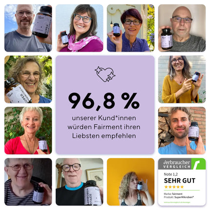 fairment SuperMicrobes® Bacteria Strains 3 billion CFU/daily dose, with zinc, vegan, histamine-friendly and high-dose, 60 Capsules from Germany