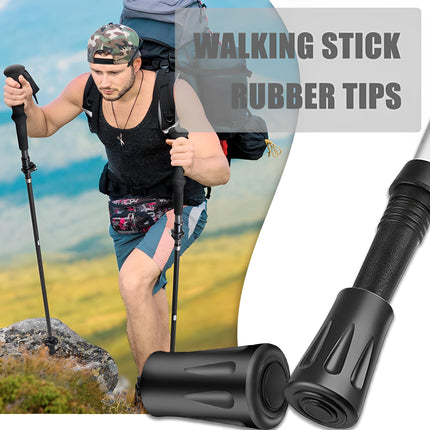 KINDOYO Rubber Walking Stick Caps - 6 Pieces Replacement Caps for Walking Sticks, Hiking, Trekking Poles