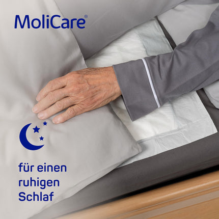 Molicare Premium Bed Mat 9 Drops: Bed protection pad with absorbent core made of cellulose flakes, 60x90cm, 2x30 pieces