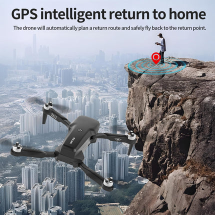 GPS Drone with 4k Camera for Adults Kids, RGB LED Light 90°Electric Adjust Lens, Professional GPS Drone 5GHz WiFi Live Video, RC FPV F417 Drone Auto Return, Follow Me, Handbag, under 250g