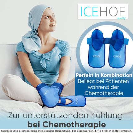 ICEHOF Cooling Gloves [2x] Soft Fabric - Cooling Gloves for Hands/Fingers - Gel Gloves Cold Gloves (Blue)
