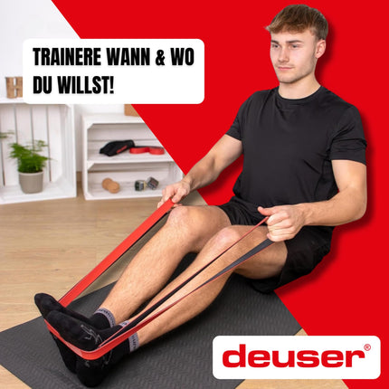 Deuserband Original resistance band exercise band made of natural rubber, vegan, non-slip, Made in Germany fitness bands for strength training, fitness, yoga