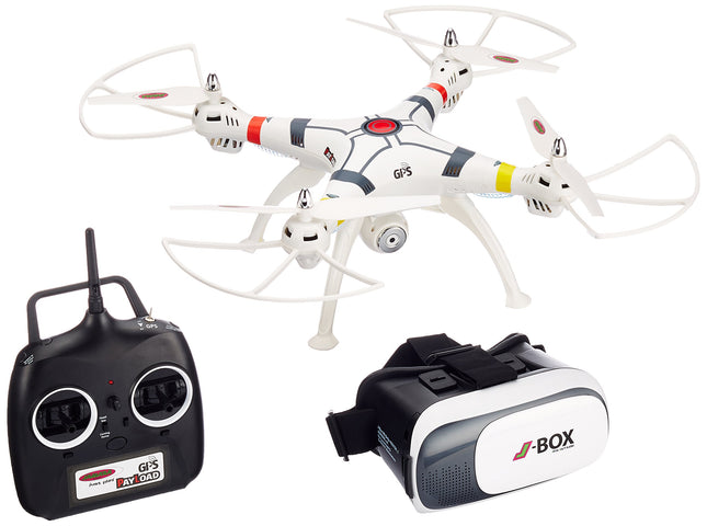 JAMARA 422035 - Payload GPS VR Drone Altitude HD FPV Wifi Coming Home - Position hold via GPS, automatic takeoff and landing, altitude control, track following flight path planning mode, payload up to 350g
