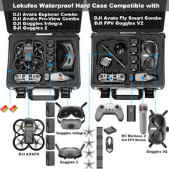 LEKUFEE Waterproof Case for DJI Avata 1 Drone, Fly Smart Combo, Goggles 2/V2/Integra, RC Motion 3/2, FPV Motion 3/2, and Accessories (Carrying Case Only) (Not for DJI AVATA 2)