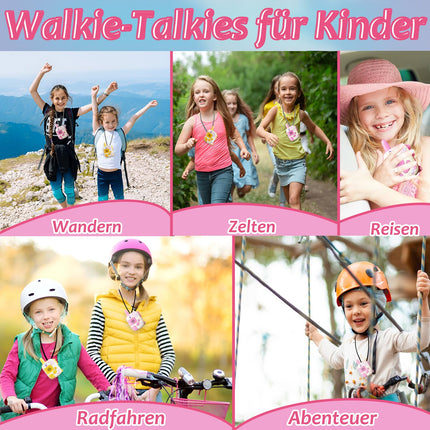 DQMOON Unicorn Gifts for Girls - 2PCS Walkie Talkies Toys for 3 4 5 6 Year Old Girls Children's Toys Birthday Christmas Gifts Gift Ideas Sensory Toys Outdoor Games for Children