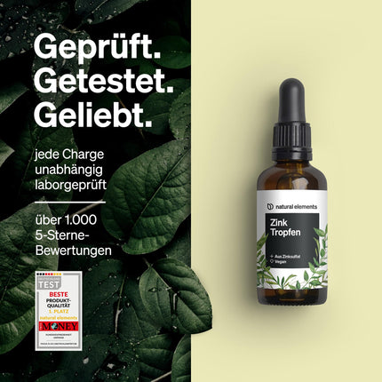 Zinc Drops - 100ml - 15mg zinc per daily dose - Premium: Ionic zinc (zinc sulfate) - Alcohol-free, laboratory-tested, 100% vegan &amp; produced in Germany